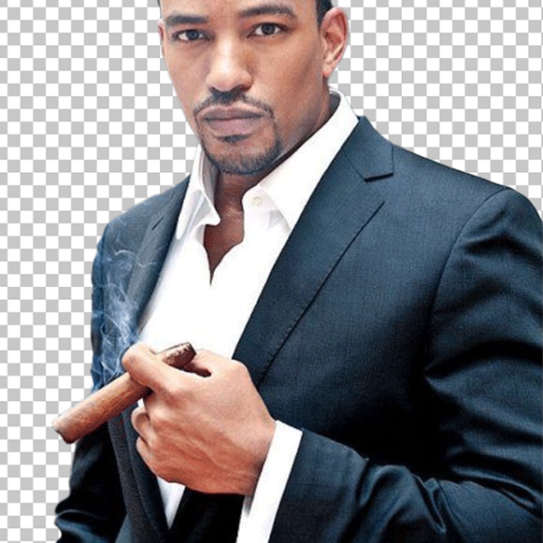 Laz Alonso with a cigar PNG Image