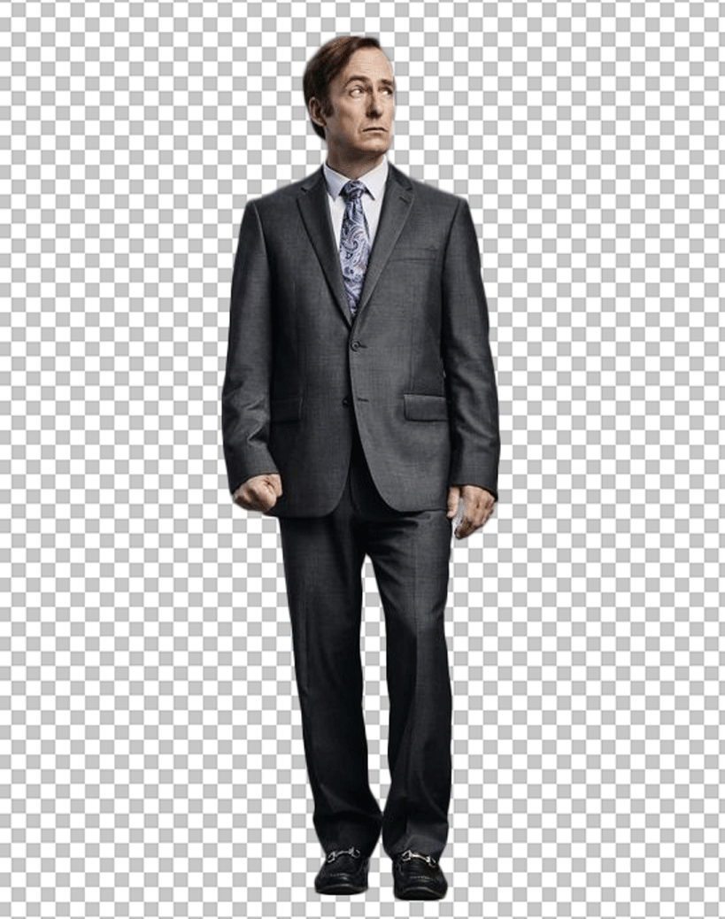 Saul Goodman standing in black suit PNG Image