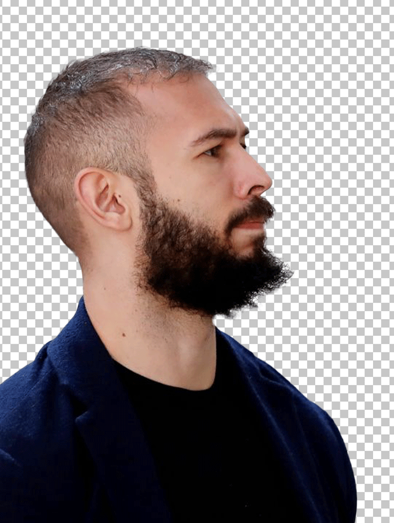 Andrew Tate side looks with beard PNG Image