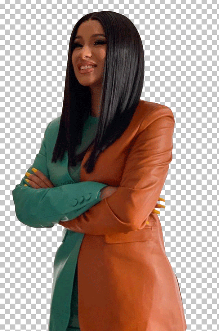 Cardi B in suit PNG Image