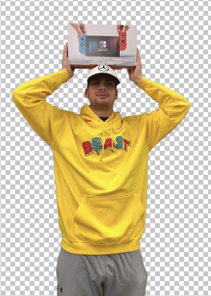 Chandler Hallow holding a Nintendo PNG Image