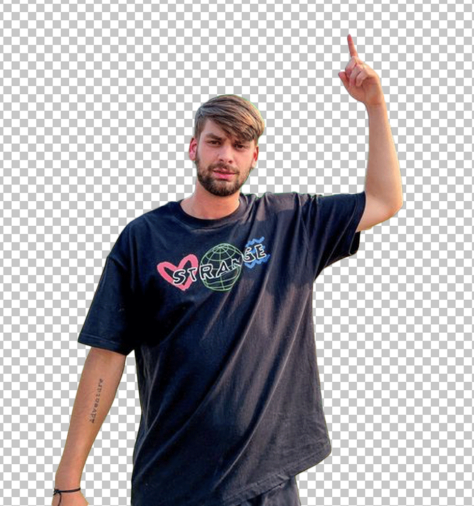 Chandler Hallow pointing up PNG Image