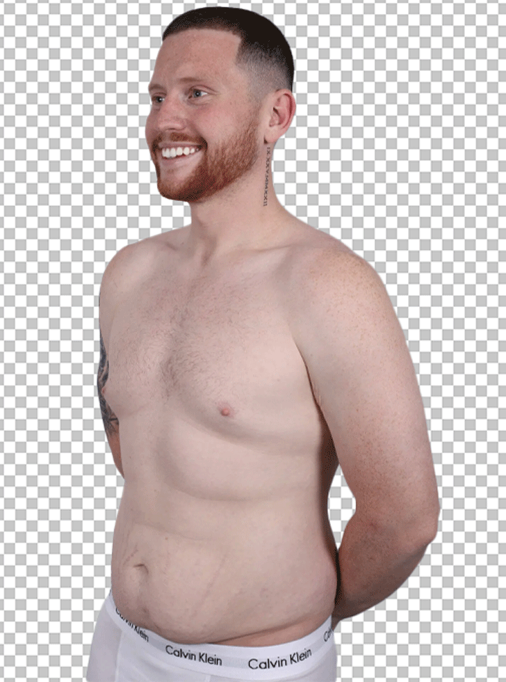 Ethan Payne shirtless and smiling PNG Image