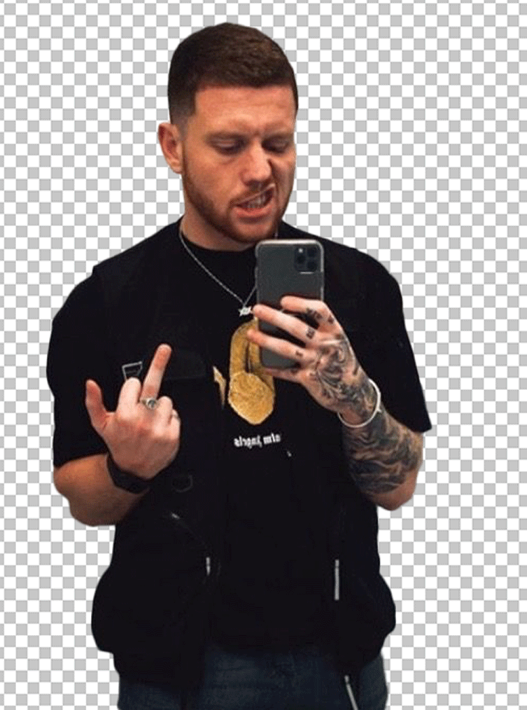 Ethan Payne holding a phone PNG Image