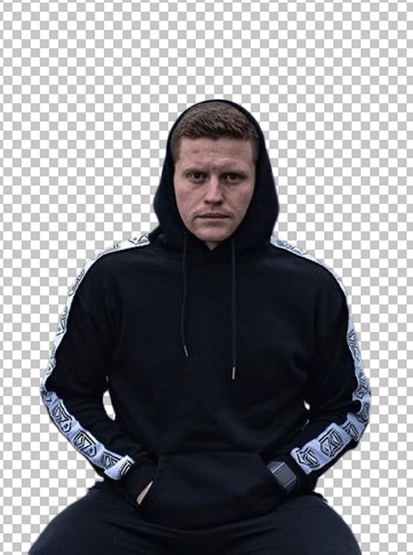 Ethan Payne wearing hoodie PNG Image