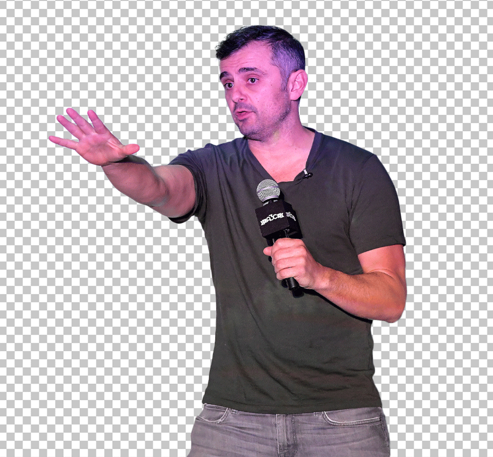 Gary Vee speaking and holding a microphone PNG Image