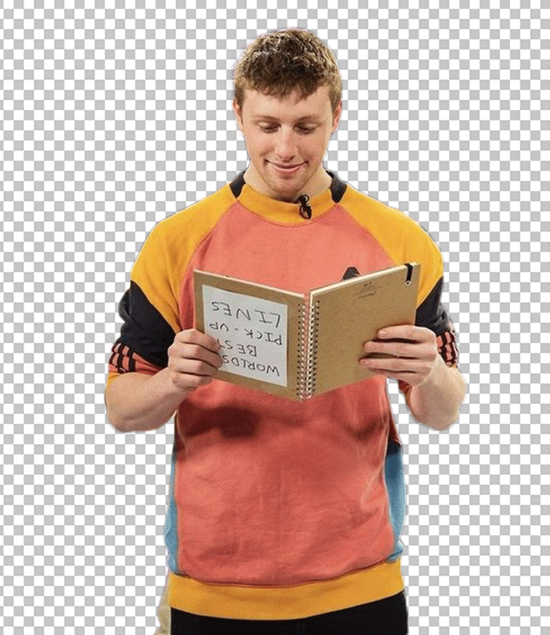 Harry Lewis reading book PNG Image