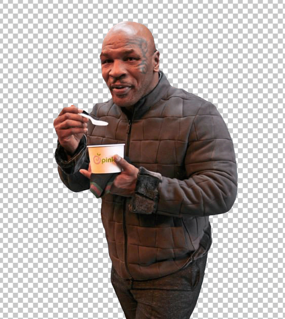 Mike Tyson eating ice cream PNG Image
