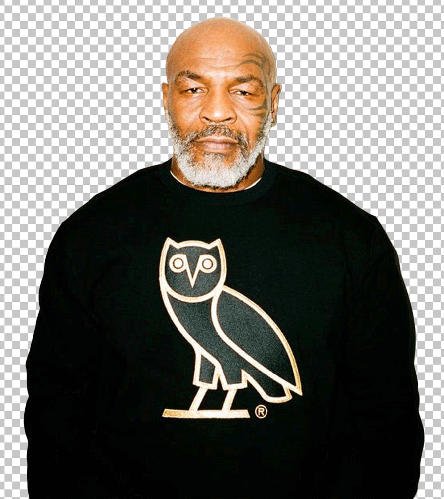 Mike Tyson wearing black sweatshirt PNG image