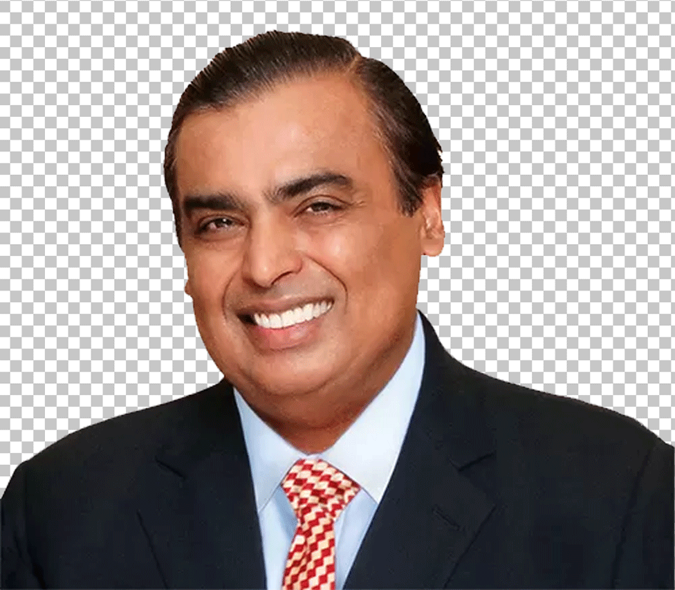 Mukesh Ambani is smiling and wearing a suit PNG Image