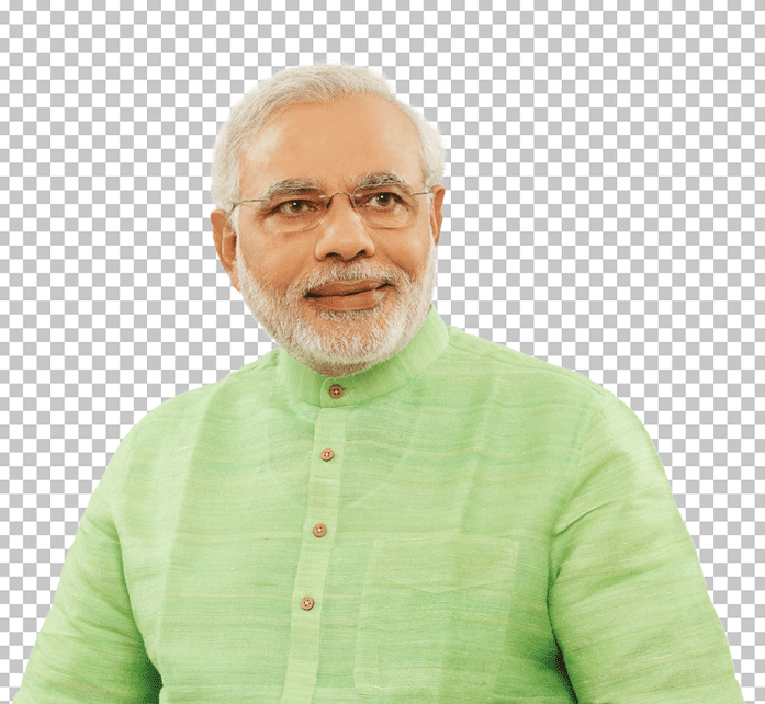 Narendra Modi in green kurta PNG Image