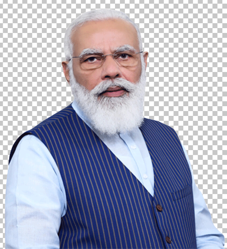 Narendra Modi staring with long white beard PNG Image