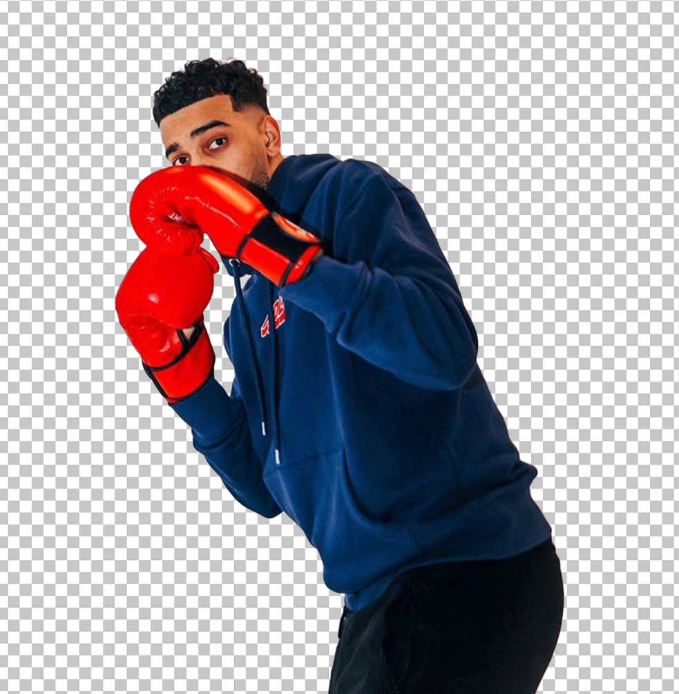 Niko Omilana with boxing gloves PNG Image