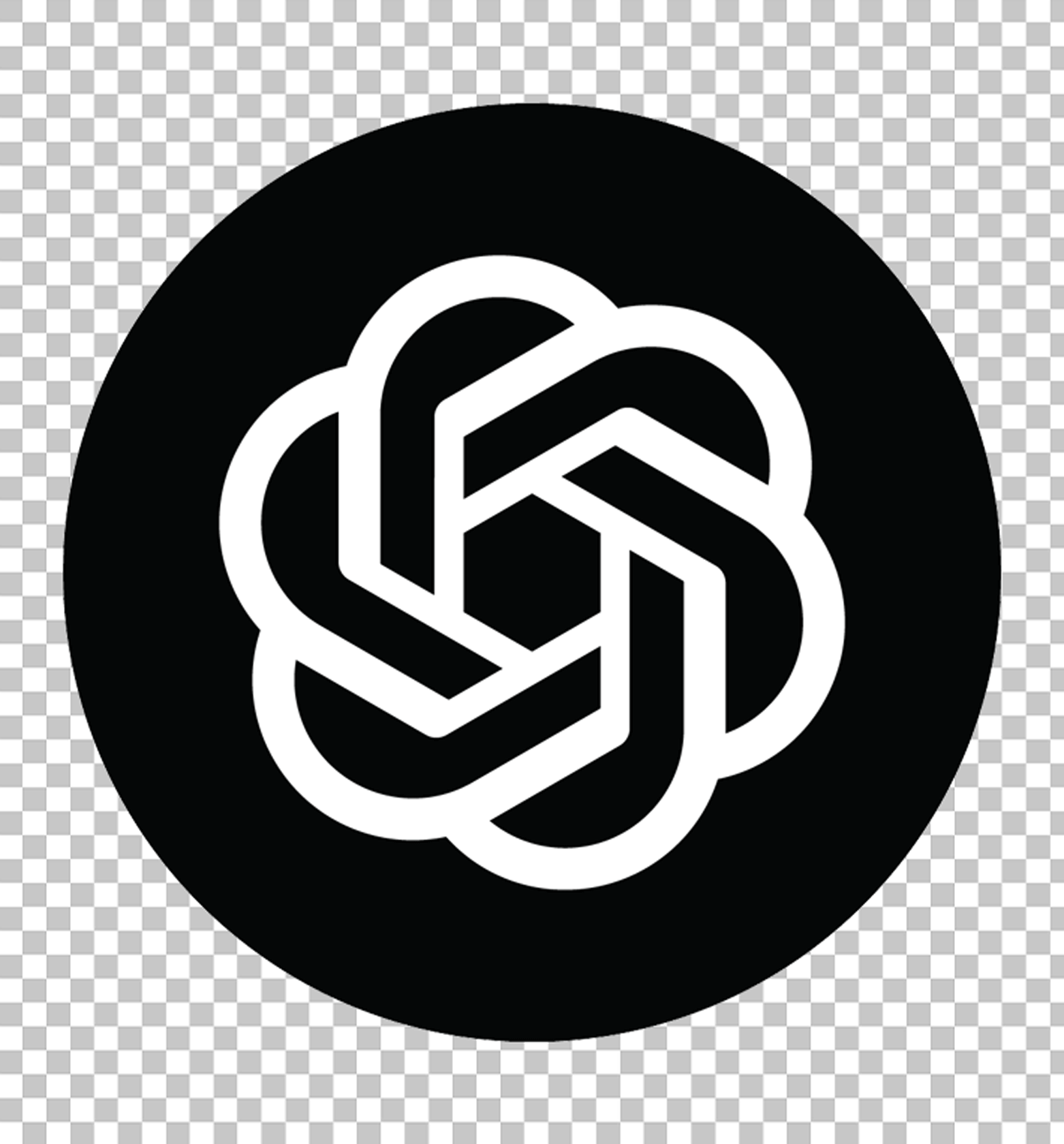 ChatGPT black circle logo PNG Image