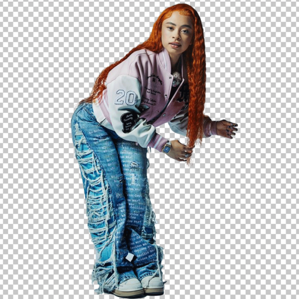 Ice Spice is wearing jeans pants Transparent PNG Image