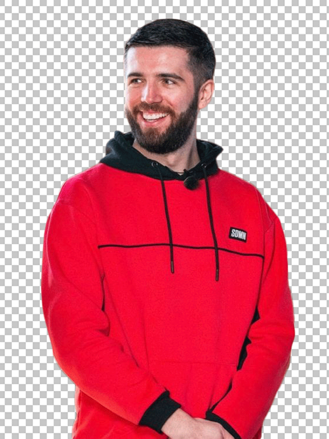 Josh Zerker wearing a red hoodie PNG Image