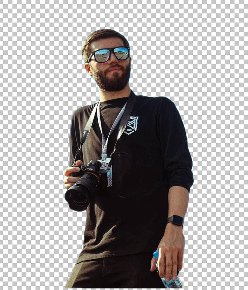 Josh Zerker with a camera PNG Image