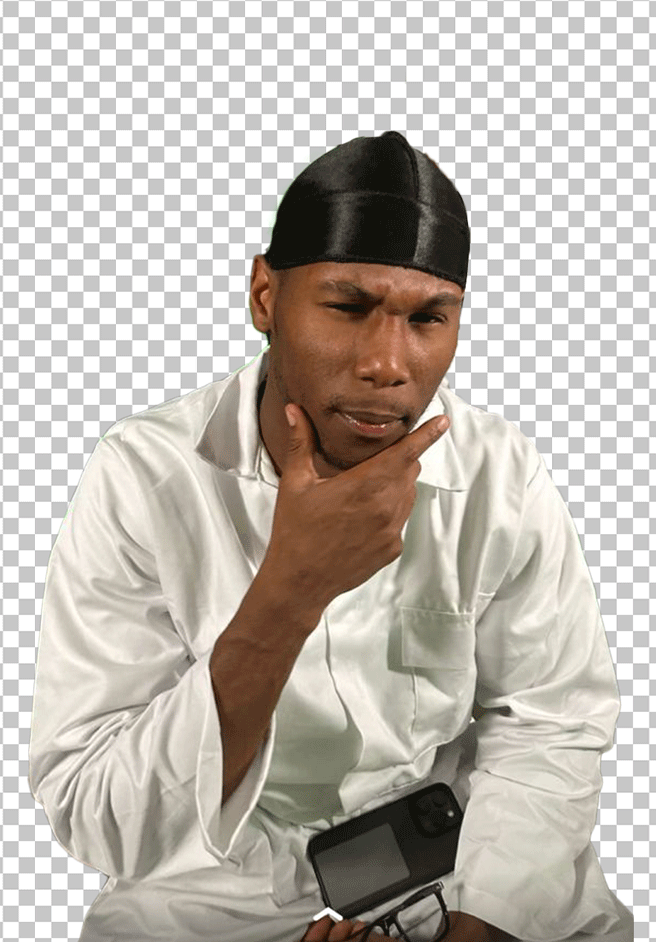 King Kenny thinking while sitting PNG Image