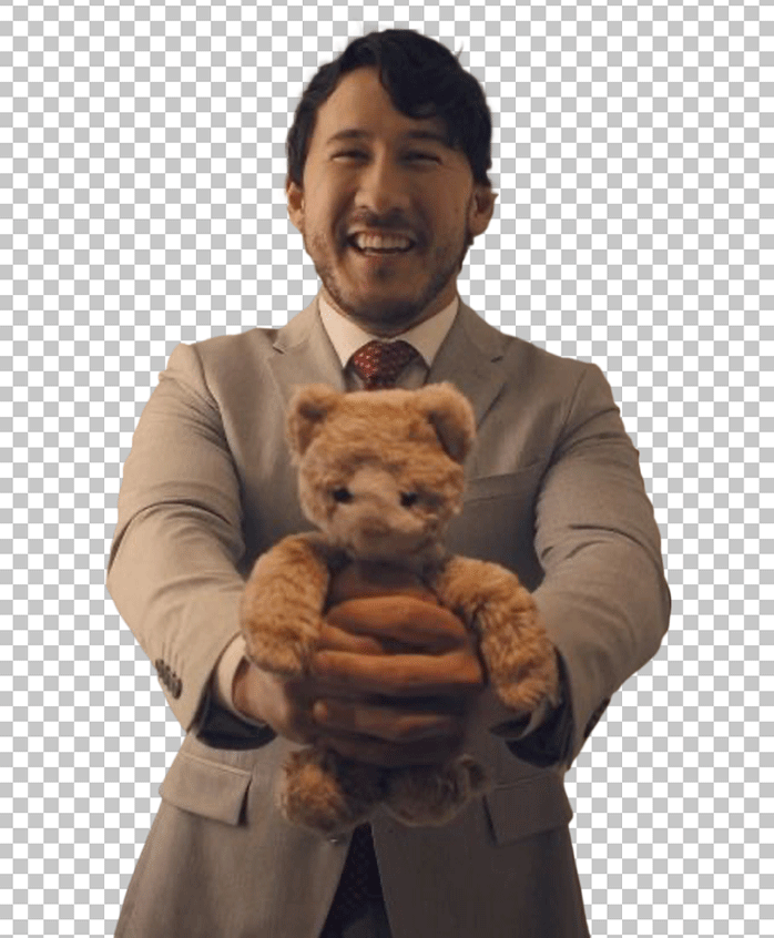 Markiplier holding a teddy bear PNG Image