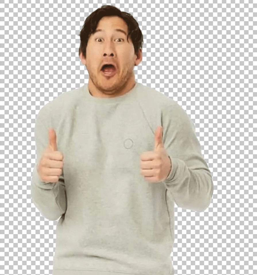 Markiplier made a thumbs-up gesture with both hands.