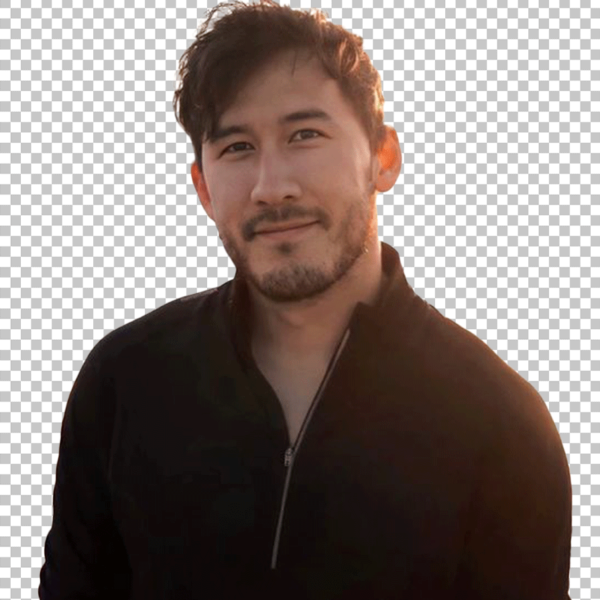 Markiplier, smiling and wearing a black sweater PNG Image