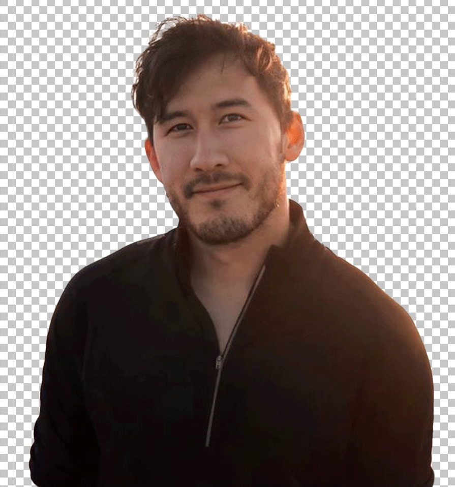 Markiplier, smiling and wearing a black sweater PNG Image